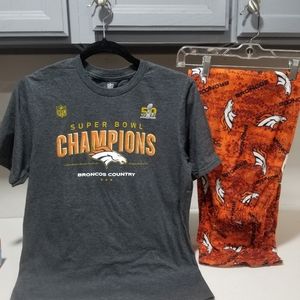 NFL Broncos Shirt and Pijama Pants
